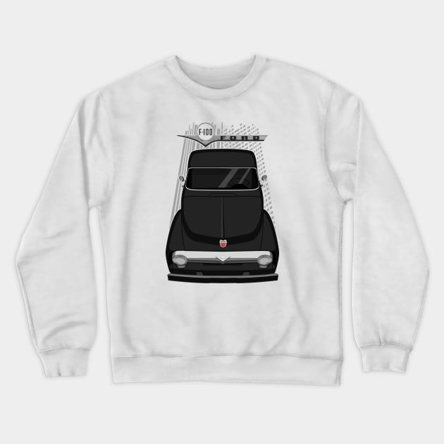 Ford F100 2nd gen - Black Crewneck Sweatshirt by V8social